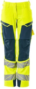 Mascot Workwear ACCELERATE SAFE SPODNIE Z KIESZENIAMI NA KOLANACH; ŻÓŁTY HI-VIS/CIEMNA PETROLOWY (76C54) - Odzież robocza - miniaturka - grafika 2