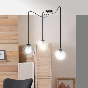 EULUNA Lampa wisząca Glassy 3-pkt. szkło grafit/bursztyn - Lampy sufitowe - miniaturka - grafika 2