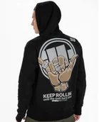 Bluzy sportowe męskie - Pit Bull sklep BLUZA Z KAPTUREM PIT BULL KEEP ROLLING CZARNA - miniaturka - grafika 1