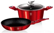 Zestawy garnków i patelni - Berlinger Haus 3-częściowy zestaw naczyń kuchennych z kolekcji Burgundy Metallic Touch Line - miniaturka - grafika 1
