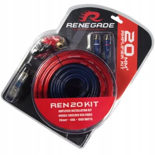 Renegade REN20KIT Audio adapter do kabli (męski/męski, kabel, Power Adapter, Audio, Ground, Remote, RCA, RCA, nikiel) czarny, niebieski, czerwony REN20KIT - Kable - miniaturka - grafika 2