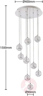 Lucande Lucande Hayley lampa wisząca LED 9-punktowa, chrom - Lampy sufitowe - miniaturka - grafika 4