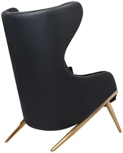 Fotel biurowy, krzesło biurowe King Home Fotel HAMPTON VELVET czarny ekoskóra czarna złota podstawa MSE011000304.E43V41 - Fotele i krzesła biurowe - miniaturka - grafika 3