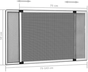 VidaXL Lumarko Rozsuwana moskitiera okienna, biała, (75-143)x50 cm! 149038 VidaXL - Moskitiery - miniaturka - grafika 11