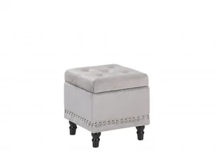 Beliani Puf ze schowkiem welurowy jasnoszary LORETTO - Pojemniki na zabawki - miniaturka - grafika 2