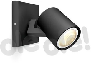 Philips Kinkiet + regulator czarny metal RUNNER HUE 929003045901 - Lampy ścienne - miniaturka - grafika 3