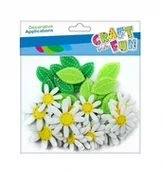 Pozostałe akcesoria dla plastyków - Craft with Fun Ozdoba dekoracyjna Filc Stokrotka samoprzylepna 40szt 12/288 - miniaturka - grafika 1