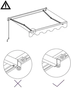 VidaXL Lumarko Ręcznie zwijana markiza, 350 x 250 cm, niebiesko-biała! 3055188 VidaXL - Markizy - miniaturka - grafika 7