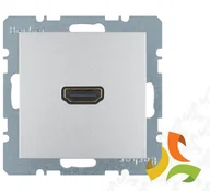 Gniazdka elektryczne - Hager BERKER B.KWADRAT Gniazdo multimedialne HDMI z przyłączem 90° aluminiowy mat lakierowany 3315431404 3315431404/HAG - miniaturka - grafika 1