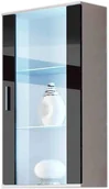 Witryny - Cama MEBLE Cama MEBLE Witryna wisząca SOHO biały/ czarny połysk - miniaturka - grafika 1