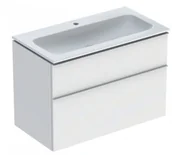 Umywalki - Geberit 502.337.01.3 Zestaw umywalka meblowa iCon slim z szafką pod umywalkę dwoma szufladami i zestawem odpływowo-przelewowym do umywalki 90cm biały lakierowany matowy biały matowy - miniaturka - grafika 1