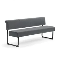 Sofy i kanapy - AJ Produkty Sofa START, 1800 mm, tkanina, antracyt, czarny - miniaturka - grafika 1