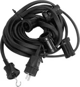 Oprawy, klosze i abażury - GIRLANDA, 11metrów / 10 oprawek E27+ HAK KOŃCOWY, IP44, czarna G-CZ-10-H/IP44 - miniaturka - grafika 1