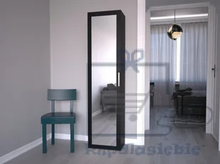 SZAFA DUO LUSTRO WIESZAK PRZEDPOKÓJ CZERŃ MAT - Meble do przedpokoju - miniaturka - grafika 2