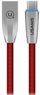 USAMS Kabel pleciony U-Light USB-C czerwony/red 1,2m TCZSUSB04 (US-SJ184) - Kable USB - miniaturka - grafika 2