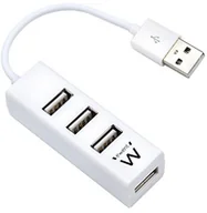 Huby USB - Ewent ew1122 Mini-Hub-z 4 porty USB 2.0 Biały EW1122 - miniaturka - grafika 1