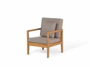 Beliani Meble ogrodowe brązowe - stół + 2 ławki + fotel + leżak - PATAJA brązowy - Leżaki ogrodowe - miniaturka - grafika 6