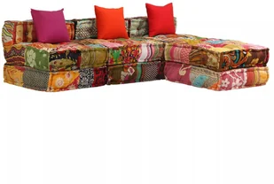 vidaXL Patchworkowa sofa modułowa, 3-osobowa vidaXL - Sofy i kanapy vidaXL Patchworkowa sofa modułowa, 3-osobowa vidaXL - Sofy i kanapy - miniaturka - grafika 1