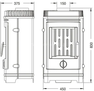 Ekoprojekt 868 Piec wolnostojący Invicta 8kW Chatel kolor emalia antracyt 86876405 - Piece wolnostojące - miniaturka - grafika 2