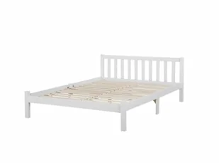 Beliani Łóżko drewniane 140 x 200 cm białe FLORAC - Łóżka - miniaturka - grafika 6