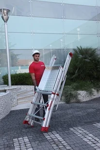 Faraone 996 99675038 Drabina magazynowa jezdna z wejściem jednostronnym wysokość robocza 3,10m) 75038-uniw - Drabiny - miniaturka - grafika 4