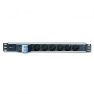 Techly Techly Listwa zasilająca Rack 19 cali 1U 250V/16A 6xSCHUKO, 3m 1_614504 - Listwy zasilające - miniaturka - grafika 3