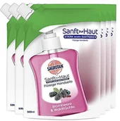 Mydła - Eva Natura Sagrotan Sagrotan Mydło do rąk (świeży zapach jeżyny i owoców leśnych, antybakteryjne w praktycznym opakowaniu ekonomicznym), 6 sztuk (6 x 500 ml) - miniaturka - grafika 1