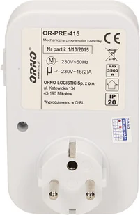 Orno Programator czasowy mechaniczny OR PRE 415 - Programatory czasowe - miniaturka - grafika 12