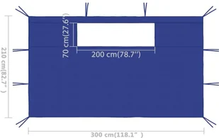 VidaXL Ścianki do altany, z oknami, 2 szt., niebieskie! 3070418 VidaXL - Pawilony ogrodowe - miniaturka - grafika 6