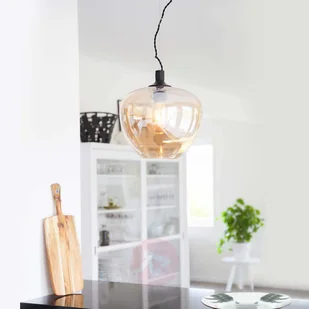 Szklana lampa wisząca Bellissimo, bursztynowa - Lampy sufitowe - miniaturka - grafika 3