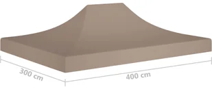 VidaXL Dach do namiotu imprezowego, 4 x 3 m, taupe, 270 g/m 315356 VidaXL - Pawilony ogrodowe - miniaturka - grafika 7