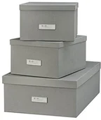 Pudła i pojemniki do przechowywania - Bigso Box of Sweden bigso Box of Sweden 811354141 pudełka do przechowywania 3 sztuki Panneau de włókien Szary 47 x 31 x 15,5 cm 811354141 - miniaturka - grafika 1