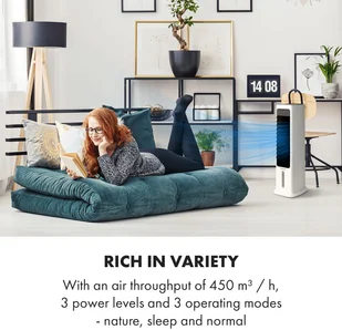 Klarstein Klarstein Skytower 360° Smart, klimatyzer, schładzacz powietrza, 60W, 450 m/h, 6 litrów, przenośny ACO4-Skytower360°Smt - Klimatory - miniaturka - grafika 9