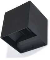 Lampy ogrodowe - Brolux LAMPA ELEWACYJNA / KINKIET ŚCIENNY LED KREON KWADRAT 2X3W CZARNA OO013072 - miniaturka - grafika 1