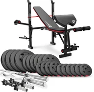 Pozostały sprzęt siłowy - Hop-Sport Zestaw kulturystyczny Premium 105kg z ławką HS-1055 18826 - miniaturka - grafika 1