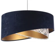 Lampy sufitowe - Granatowo-złota welurowa lampa wisząca B9-T57 - miniaturka - grafika 1