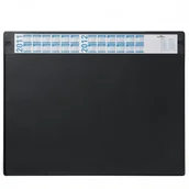 Podnóżki, podpórki, podkładki - Podkład na biurko z przeźroczystą okładką i kalendarzem 650x520mm czarny 7205 01 - miniaturka - grafika 1