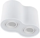 Oprawy, klosze i abażury - Polux Oprawa natynkowa Hadar okrągła 2 x 10 W GU10 biała 313157 - miniaturka - grafika 1