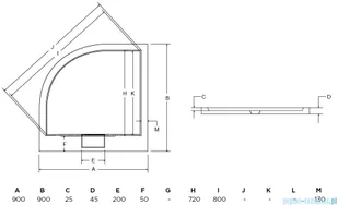 Besco Axim ultraslim 90x90 biały BAx-90-NR - Brodziki prysznicowe - miniaturka - grafika 2