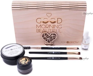 LashBrow LashBrow - Zestaw prezentowy kosmetyków do stylizacji brwi w drewnianej szkatułce LASPDBDSZ - Pędzle do makijażu - miniaturka - grafika 2