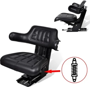 vidaXL vidaXL Fotel do traktora z oparciem i podłokietnikami - Części i akcesoria do maszyn rolniczych - miniaturka - grafika 2