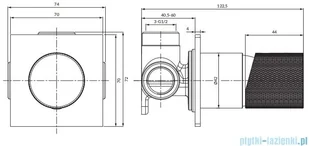Omnires Contour bateria prysznicowa podtynkowa złoto szczotkowane CT8045GLB - Baterie wannowe i prysznicowe - miniaturka - grafika 2