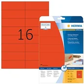 Etykiety do drukarek - Herma HERMA 4552 etykiety można zdjąć barw (105 X 37 MM do DIN A4 papieru matowa, samoprzylepna) 320 sztuk na 20 arkuszy do zadrukowania, czerwony 4552 - miniaturka - grafika 1