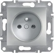 Gniazdka elektryczne - Schneider Asfora gniazdo podtynkowe pojedyncze z uziemieniem z przesłonami aluminium EPH2800161 - miniaturka - grafika 1