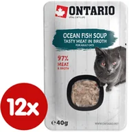 Mokra karma dla kotów - Ontario mokra karma dla kota Cat Soup Ocean Fish with vegetables 12x40 g - miniaturka - grafika 1