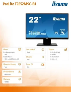 IIYAMA T2252MSC-B1 21,5" czarny - Monitory - miniaturka - grafika 13