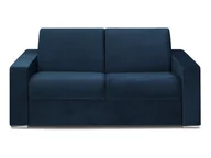 Sofy i kanapy - Vente-Unique 2-osobowa rozkładana sofa z weluru CALITO - Kolor granatowy - Łóżko 120 cm - Materac 18cm - miniaturka - grafika 1