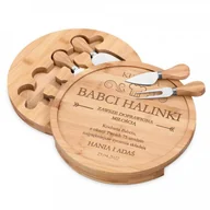 Deski do krojenia - Murrano Deska drewniana do sera zestaw akcesoria grawer dla babci na urodziny DSK-SER2-020 - miniaturka - grafika 1