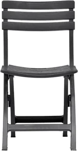 vidaXL Składane krzesła ogrodowe, 2 szt., plastikowe, antracytowe - Fotele i krzesła ogrodowe - miniaturka - grafika 3