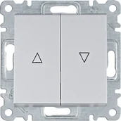 Wyłączniki światła i elektryczne - Hager LUMINA-INTENSE-PASSION-Łącznik-żaluzjowy-bistabilny-srebrny WL0312 - miniaturka - grafika 1